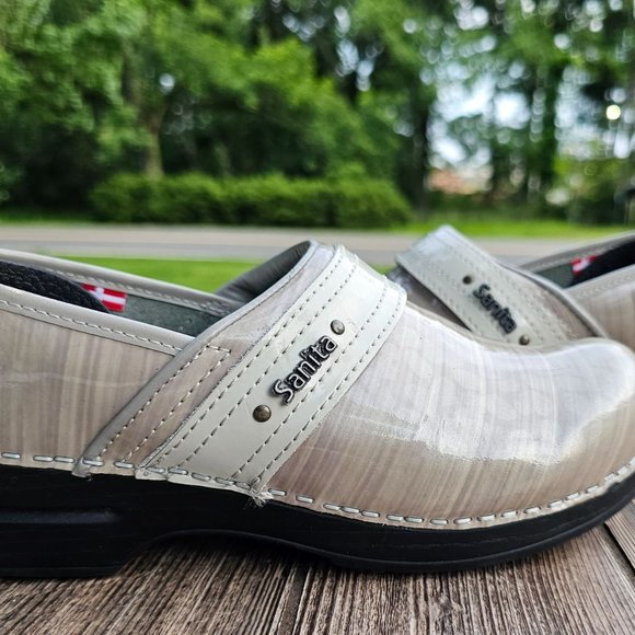 SANITA SIGNATURE GRAY NURSING Danish Clogs SLIP RESISTANT EUR Size  38 US SIze 7 - Picture 12 of 15